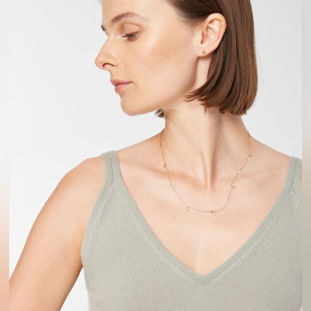 Club Monaco Signature Cashmere Tank in Forest Green